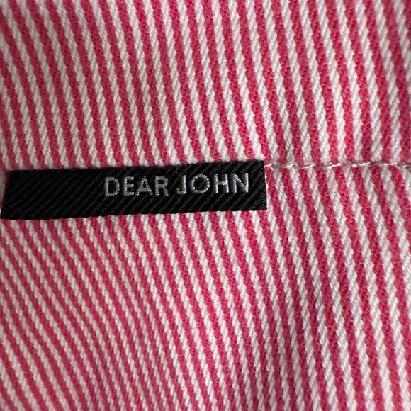 Dear John Pinstriped Cuffed Chino Shorts Red 29 Coastal Preppy Prep Fishingcore - Picture 3 of 9